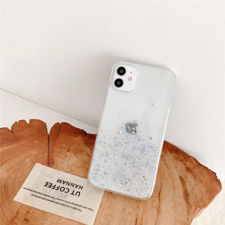 Compatible with Apple, Simple And Suitable For 11 Mobile Phone Case IPhone12 11pro Transparent Glitter - Phosgene