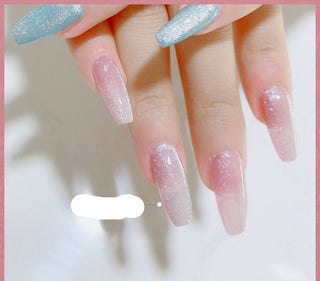 Milk Tea Crystal Stone Cat Eye Nail Polish Phosgene