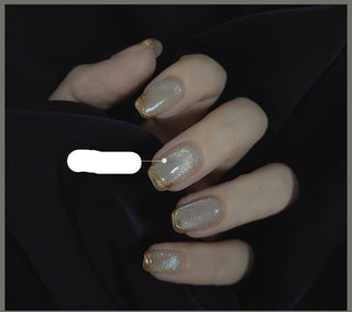 Milk Tea Crystal Stone Cat Eye Nail Polish Phosgene