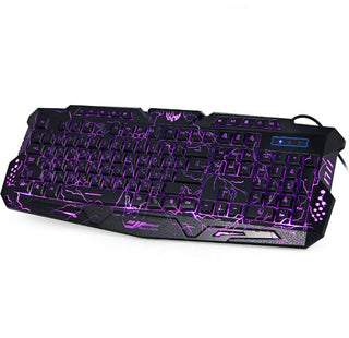 J10 tricolor backlight wired gaming keyboard set colorful luminous gaming mouse keyboard Russian keyboard - Phosgene