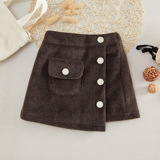 Woolen Material Short Skirt Baby A-line Skirt Girl Skirt - Phosgene