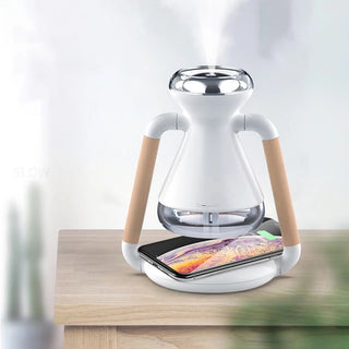 Humidifier USB Wireless Charging Desktop Ultrasonic Spray Aroma Diffuser Rotatable Home Office Mute Air Purifier Phosgene