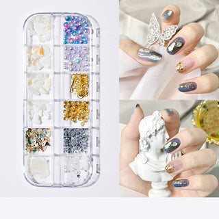 Pearl Butterfly Nail Patch Nail Art Jewelry Set - Phosgene