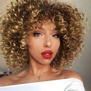 Cross-Border Wigs European And American Fashion African Small Curly Ladies Wigs Headgear Wig African Explosive Head - Phosgene