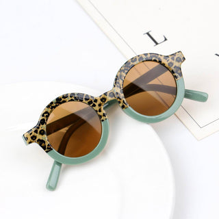 Children's Fashion Round Leopard Print Patchwork Shades - Phosgene