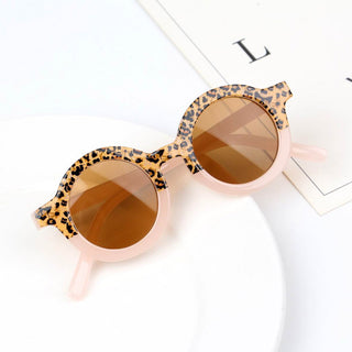 Children's Fashion Round Leopard Print Patchwork Shades - Phosgene