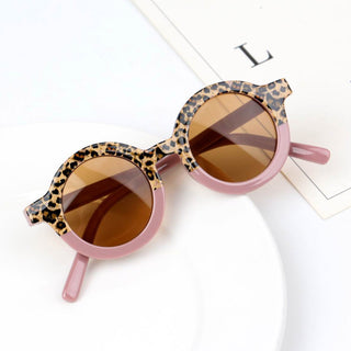 Children's Fashion Round Leopard Print Patchwork Shades - Phosgene