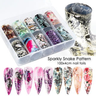 Nail Art Sticker Snake Skin Animal Grain Nail Star Paper Transfer Paper Laser Paper - Phosgene