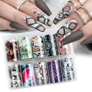 Nail Art Sticker Snake Skin Animal Grain Nail Star Paper Transfer Paper Laser Paper - Phosgene