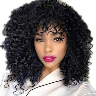 Manufacturers Supply European And American Wigs, African Short Curly Hair Female Wigs, Fluffy Small Curly Bangs, Long Curly Hair Wigs, Wigs - Phosgene