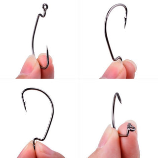 High Carbon Steel Soft Insect Lure Bait Sea Fishing Grouper Narrow Wide Belly Crank Hook Fish Hook - Phosgene