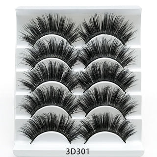 Mink False Eyelashes 3D False Eyelashes Five Pairs Of Soft Cotton Stalk Eyelashes - Phosgene