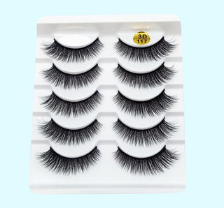 Mink False Eyelashes 3D False Eyelashes Five Pairs Of Soft Cotton Stalk Eyelashes - Phosgene