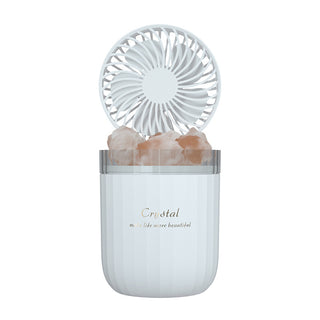 Portable Crystal Aromatheraphy Humidifier USB Wireless Aroma Essential Oil Diffuser With Adjustable Fan Warm Light Air Cooler Phosgene