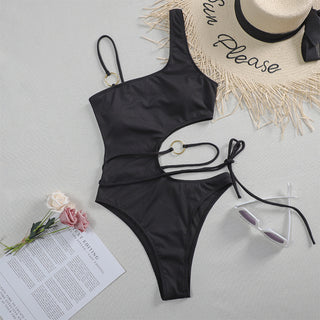 Sexy Lace-up Bikini One-piece Hollow Swimsuit - Phosgene