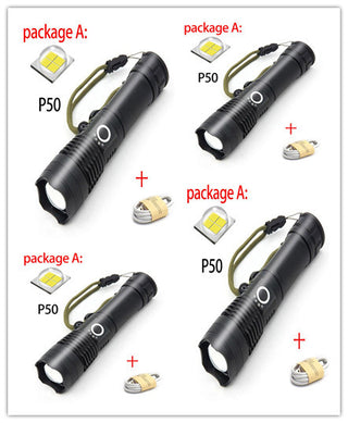 USB Charging Zoom P50 Flashlight - Phosgene