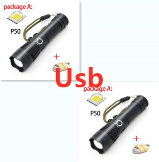 USB Charging Zoom P50 Flashlight - Phosgene