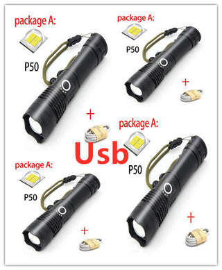 USB Charging Zoom P50 Flashlight - Phosgene