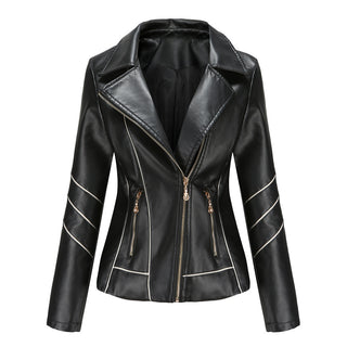 Leather Women's Thin PU Short Coat Spring And Autumn Jacket - Phosgene