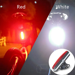 USB Rechargeable Bicycle Riding COB Tail Light Mountain Bike Bicycle LED Safety Warning Light Flashing Rear Light - Phosgene