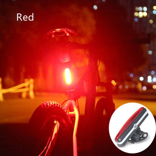 USB Rechargeable Bicycle Riding COB Tail Light Mountain Bike Bicycle LED Safety Warning Light Flashing Rear Light - Phosgene