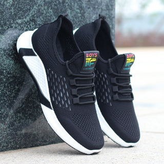 New Sports Shoes Men's Breathable Casual Mesh Shoes Comfort Increase Lace-up Non-slip Low-top Running Shoes - Phosgene