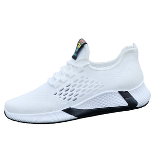 New Sports Shoes Men's Breathable Casual Mesh Shoes Comfort Increase Lace-up Non-slip Low-top Running Shoes - Phosgene