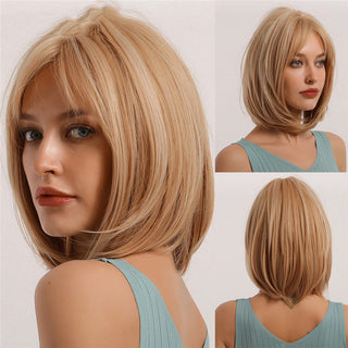 Gradient Golden Chemical Fiber Wig Headgear - Phosgene