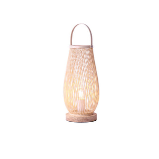 Japanese Style Hotel Bedside Lamp Modern Minimalist Bamboo Weaving Phosgene