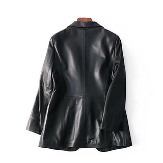 Slim Suit Collar Leather Little Jacket - Phosgene