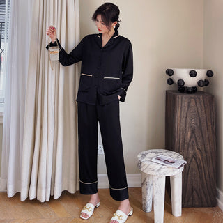 Couple Pajamas Lapel Cardigan Long Sleeves - Phosgene