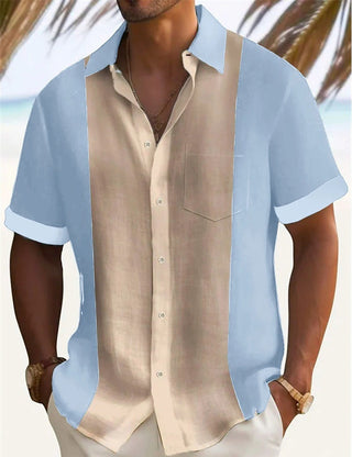 Men's Solid Color Thin Young Casual Fashion Short Sleeve Shirt Phosgene