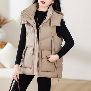 Loose Outer Wear Stand-up Collar Waistcoat Thick Coat - Phosgene