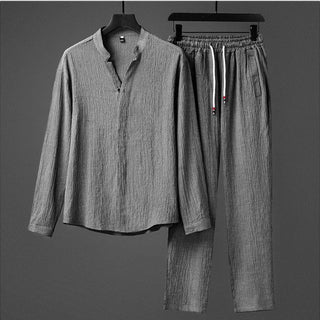 Chinese Style Tang Suit Long Sleeve T-shirt Plus Size Two-piece Suit Phosgene