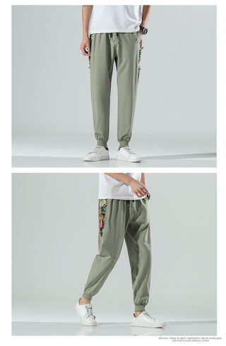 Plus Size Cropped Pants Chinese Style Men's Trendy Casual Pants Phosgene