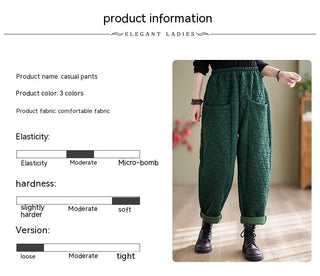 Autumn And Winter Loose Plus Size Quilted Retro Casual Thickening Harem Pants - Phosgene