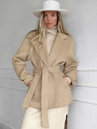 Retro Khaki Suit Collar Trench Coat Coat - Phosgene