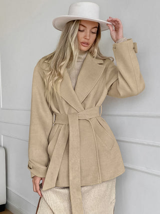 Retro Khaki Suit Collar Trench Coat Coat - Phosgene