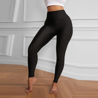 Black High Waist Stretch Slim Sports Leggings - Phosgene