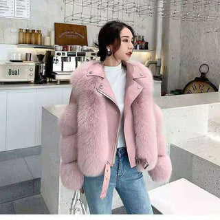 Women's Clothing Imitation Fur Women's Motorcycle Clothing Coat Autumn And Winter Young Coat - Phosgene