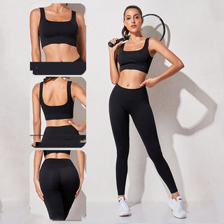 Yoga Clothes Suit Sportswear Jacquard High Elastic Casual - Phosgene