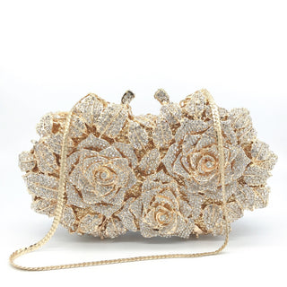 Hollow Rose Diamond Dinner Bag - Phosgene