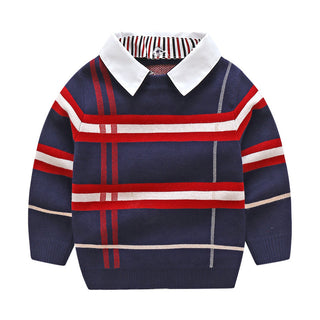 Boys plaid jacquard sweater - Phosgene