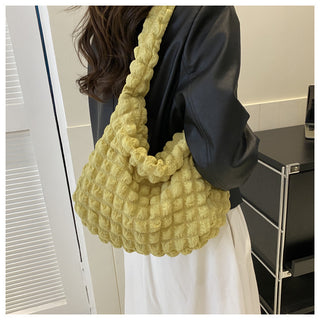 Niche Pleated Clouds Cute Simple Soft Trendy Western Style Underarm Commuter Bag - Phosgene