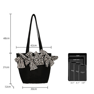 Large-capacity Three-dimensional Plaid Big Bow Crossbody Bag Phosgene