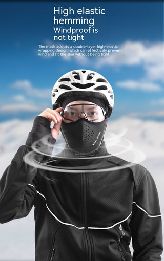 Winter Magnetic Cycling Mask Men's Ski Face Care Cold-proof Headgear Motorcycle Windproof Fleece Warm Helmet - Phosgene