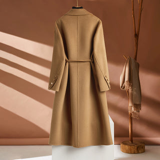 Autumn And Winter New Long Suit Collar Cashmere Coat For Women - Phosgene