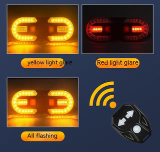 Bicycle USB Charging Wireless Remote Control Steering Taillight Detachable Night Riding Warning Cycling Fixture - Phosgene