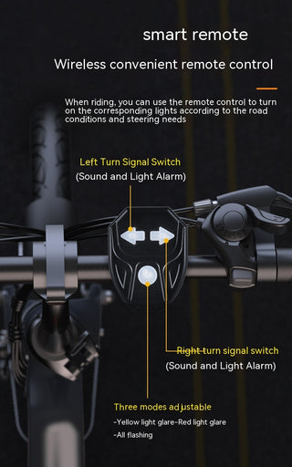 Bicycle USB Charging Wireless Remote Control Steering Taillight Detachable Night Riding Warning Cycling Fixture - Phosgene