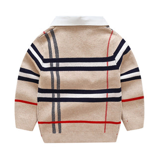 Boys plaid jacquard sweater - Phosgene